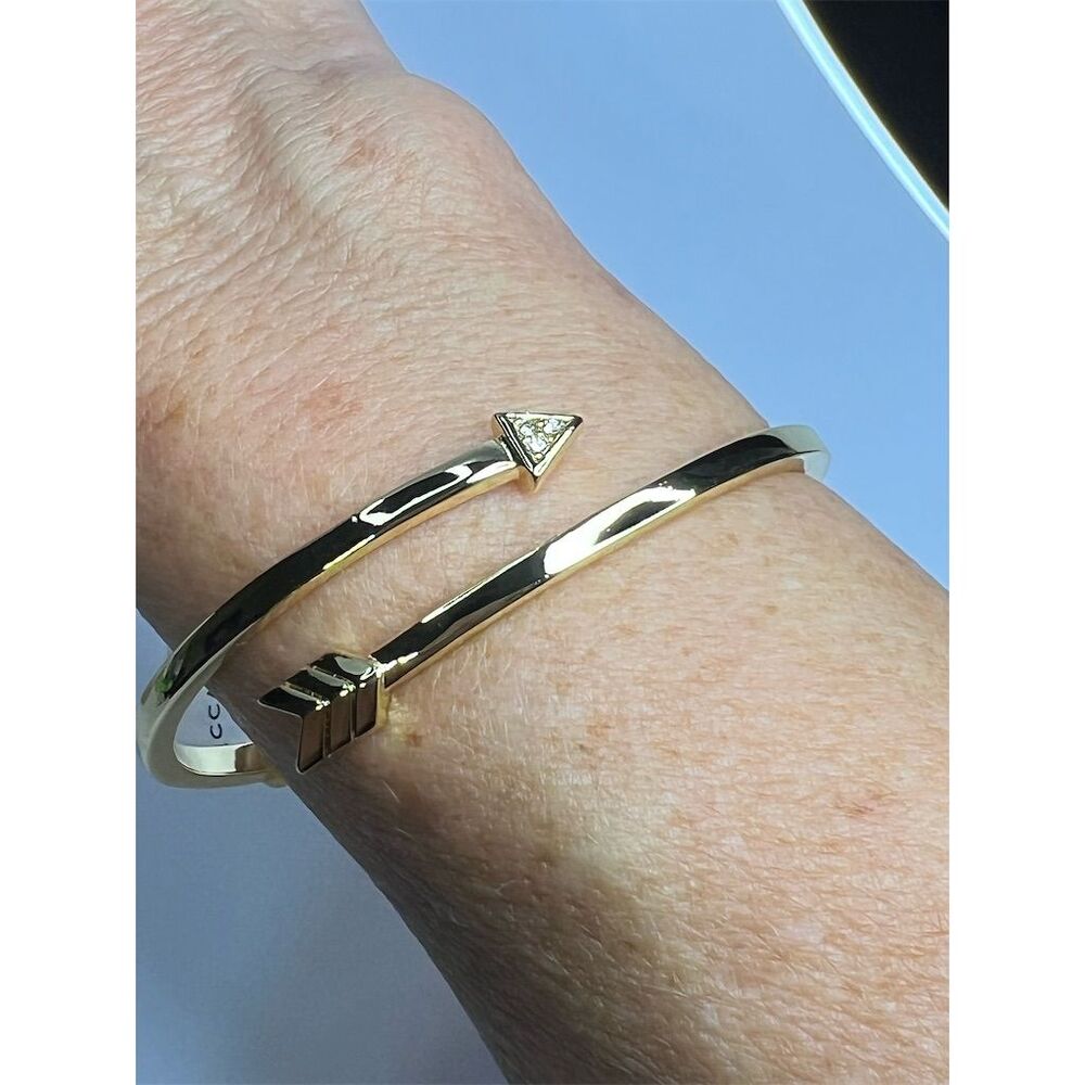 Rebecca Minkoff Gold Arrow Hinged Bangle Bracelet 29$